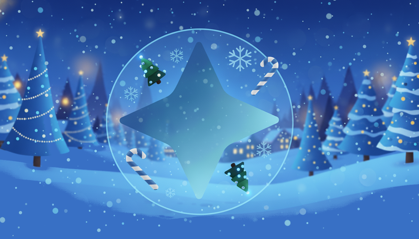 Bannière Brighter Builds décor hivernal